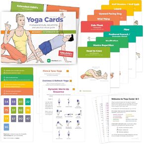 WorkoutLabs Yoga Cards I & II – Complete Set Beginners & Intermediate: Professional Study, Class Sequencing & Practice Guide · Premium Yoga Asana Flash Cards Deck with Sanskrit