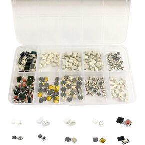 250Pcs Momentary Push Button Micro Switch Kit - for TV Audio Equipment Video recorders Cameras Computers Game and Others Household appliances