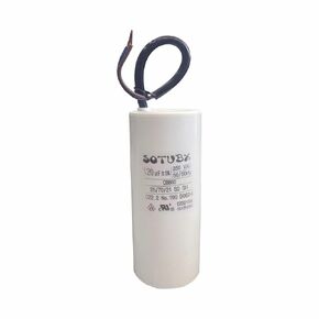 120uf CBB60 250 Volt Round Capacitor Replacement Part Plastic Run Capacitor 250V AC 120uF 50/60Hz with Wire Run Round Capacitor for Air Compressor, Air Conditioners, Compressors and Motors