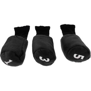 3pcs Golf Clubs Set Driver Covers Cloth, Black