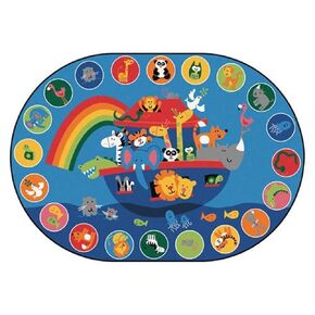 Carpets for Kids 80008 Noah's Voyage Circletime Kid$ Value Plus Rug - 8' x 12' Oval