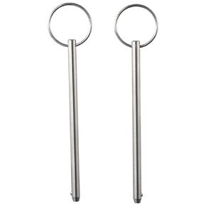 2Pcs Quick Release Pin, Hardware Accessory Kit, Diameter 1/4"(6.3mm) Bimini Top Pin, Stainless Steel Dowel for Boat Tops, Deck Hinge, Silver