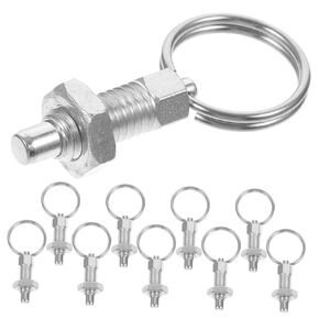 10pcs Greenhouse Accessories Safety Pin Spring Pin Latch Spring Catch Indexing Plunger Practical Tools Pull Rings Spring Loaded Latch Positioning Pin Screw Steel Metal