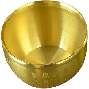 Pure Copper Bowl Feng Shui Money Bowl Pagan Golden Tone Treasure Bowl Home Décor Chinese Feng Shui Bowl Desk Topper Chinese Wealth Bowl Good Desktop Offering Bowl Office
