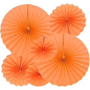 6Pcs Paper Fan Flowers Hanging Paper Fans Decoration for Birthday Wedding Christmas Graduation Theme Party （Red）