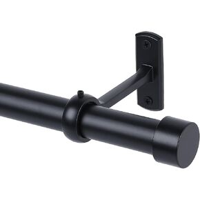 Adjustable Black Curtain Rod Set: Heavy-Duty Rods for Windows 72 to 144 Inches, Easy Installation & Modern Design(Black 30-144)