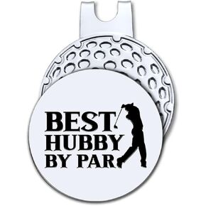 Hafhue Best Hubby by Par Golf Ball Marker with Magnetic Hat Clip, Funny Golf Accessories and Golf Gifts for Men Dad Grandpa, Birthday for Golf Fan Golfer Golf Lovers