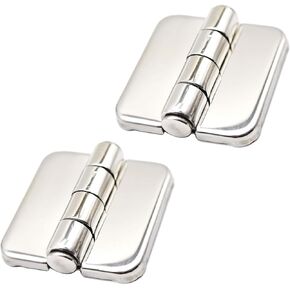 MARINE CITY 316 Grade Stainless Steel Fixing Covered Strap Hinges with Cover Caps 1-2/5 × 1-1/2 Inches for Marines – Boats – Ships – Yachts – Kayaks (Pack of 2)