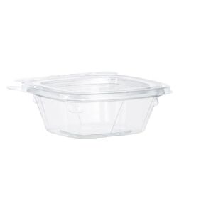 DART CH4DEF 4 oz Tamper-Resistant Clear Hinged Container with Flat Lid (Pack of 400)