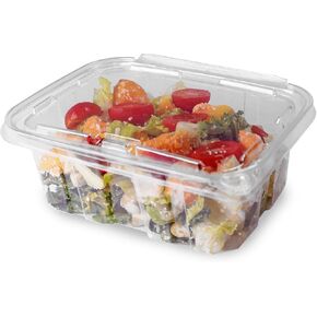 32 oz RPET Clear Hinged Lid Tamper Evident Container – 200 Pcs for Cake, Garden seeds or Sprouts