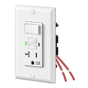 DEWENWILS 20A GFCI Switch Outlet Combo، منفذ كهربائي GFCI مقاوم للعبث، مخرج GFCI 20 أمبير، قاطع دائرة خطأ أرضي مقاوم للطقس، اختبار ذاتي مع مؤشر LED، مدرج في قائمة ETL، أبيض