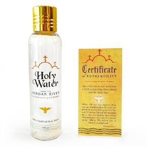 Galilee Gifts Holy Water from The Jordan River, 150 ml Holy Water with Certificate of Authenticity, Comes in Decorative Bottle, Christian Gift from The Holy Land