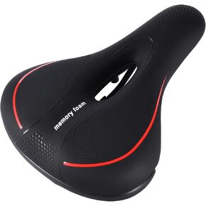 Pro-Bike Tool Bike Seat - Comfortable Gel Cushion for Peloton and Mountain Bikes - Compatible Universally Wide Range Bike Durable Material Easy to Install - Waterproof Cover Included