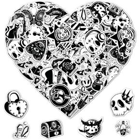 Pack 50 Pcs Horror Gothic Stickers for Water Bottles Waterproof Laptop Luggage Helmet Computer Scrapbooking Teens Adult Girls Boys Funny Aesthetic Sticker Packs Small Vinyl Decals