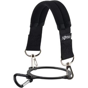 CM Water Bottle Handle Strap Carrier Handle Neoprene Holder Strap with Carabiner for Wide Mouth Bottles, Fits 12 oz to 64 oz Bottle, Black Color