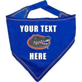 NCAA Florida Gators Personalized Tie Bandana for Dogs & Cats, Size Large/X-Large. Custom Dog Bandana Scarf Bib for Pet Cat Dog. The Ultimate Game-Day & Party Customizable Bandana