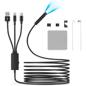 Endoscope Camera with Light,Inspection Camera 16.4ft Gadgets for Men 1080P HD Endoscope with 8 Adjustable LED Lights