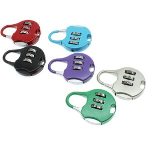 6 Pcs Luggage Combination Locks Padlock 3 Digit Zinc Alloy Password Padlock Small Safe Combination Padlock Backpacks Bags Schoolbags for Suitcases Luggage Briefcases (6 Colors)