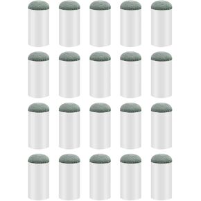 20pcs Slip On Pool Cue Tips, 0.51in Replacement Tips for Pool Cues Plastic and Cowhide Pool Cue Stick Tips Reliable Lightweight Billiard Cue Heads Tips Replacement Accessories