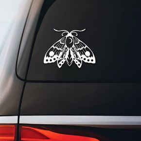 Moon Moth Sticker Decal Notebook Car Laptop 5.5"x4.25" (White)