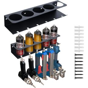 lesolar 2 Pack Air Tool Pneumatic Rack Spray Can Holder Combo, Spray Bottle Paint Can Holder Organizer Wall Mount, Spray Aerosol Can Holder Rack, Air Tool Organizer for Industrial Size Air Fittings in Kuwait
