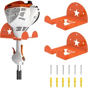 2 حزمة من رف تشذيب أدوات تشذيب العشب والحديقة لتشذيب العشب، أداة تشذيب التحوط، حامل شماعة لآكل الأعشاب على جدار المرآب، أداة تشذيب المرآب، منظم أدوات الطاقة، حامل جداري للتخزين (برتقالي) in Kuwait