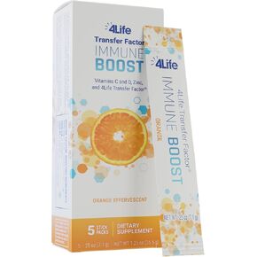 4Life Immune Boost - Wide Spectrum Immune Defense Transfer Factor, zinc, and Vitamin C - 5 Powder Packs