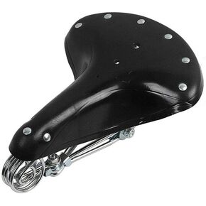Vintage Elephant Spring Genuine Leather Bike Saddle Retro Bicycle Cushion Seat