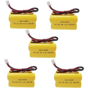 BL93NC487 BL93NC484 BAA48R Ni-Cd 4.8V 700mAh Exit Sign Emergency Light Battery Replacement (5 Pack)