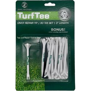 Zero Friction Power Turf Tee Divot Tool, 30 Tee Set, White in Kuwait