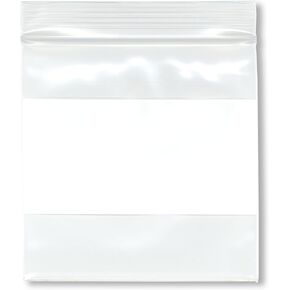 Plymor 4" x 4" (Pack of 100), 4 Mil Heavy Duty White-Block Zipper Reclosable Plastic Bags
