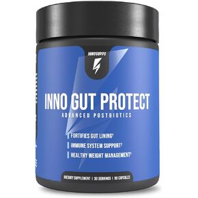 Inno Gut Protect GS1 Probiotic & Postbiotic Formula, CoreBiome® GLP-1 Supplement Weight Loss, Grape Seed Extract | Supports Digestive Health & Gut Wellness, Vegan, (60 Vegetarian Capsules)