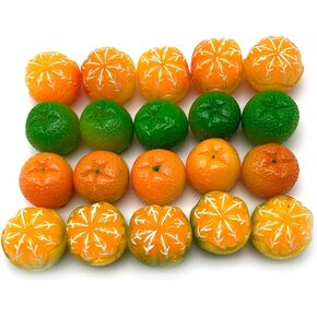 Aliotech 20Pcs Artificial Lifelike Simulation Small Oranges Cute Fake Fruit Model Miniature Figurines Home House Kitchen Party Decoration Desk Ornament