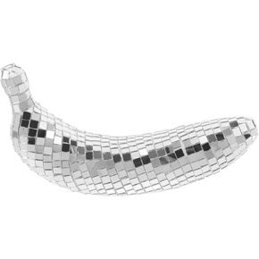 MAGICLULU Disco Banana Fruit Home Decor Statue Retro Decor Disco Ball Ornament Home Banana Decor Disco Party Table Decor Banana Ornament Banana Decorations Desktop Glass Pillar