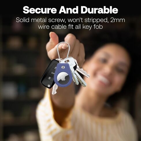 4 Pack Protect Case Compatible with Apple AirTag (Gen1&2), Secure GPS Tracker Holder with Wire Cable Shockproof & Anti-Theif Suitable for Keychain, Keys, Luggage, Bags and Kids in Kuwait