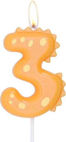 ZHIHUI Birthday Candle, Dinosaur Number Candles, Dinasour Forest Theme Cake Decoration, Happy Birthday Cake Topper for Boys Girls Kids Dino Theme Party Anniversary Celebration Supplies (Number 3) in Saudi Arabia