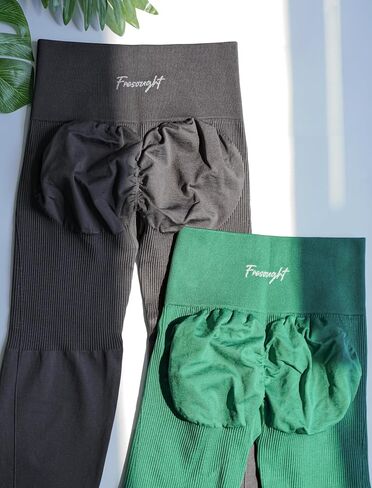 FRESOUGHT Scrunch Workout Leggings for Women,Seamless Butt Lifting Pants High Waisted Tummy Control Active Gym Yoga Tights in Saudi Arabia