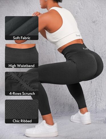 FRESOUGHT Scrunch Workout Leggings for Women,Seamless Butt Lifting Pants High Waisted Tummy Control Active Gym Yoga Tights in Saudi Arabia
