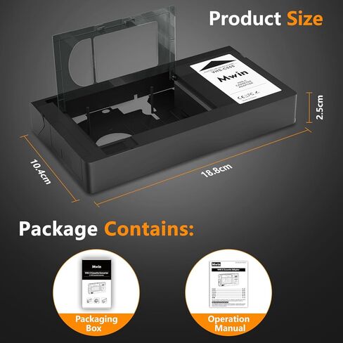محول كاسيت VHS-C لكاميرات الفيديو VHS-C SVHS - محول كاسيت فيديو VHS-C/VHS بمحرك، غير متوافق مع 8 مم / MiniDV / Hi8 in Kuwait