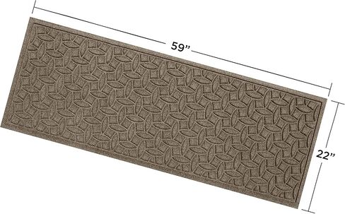 Bungalow Flooring Waterhog Runner Door Mat, 2' x 5' Made in USA, Durable and Decorative Floor Covering, Skid Resistant, Indoor/Outdoor, Water-Trapping, Ellipse Collection, Khaki/Camel in Saudi Arabia