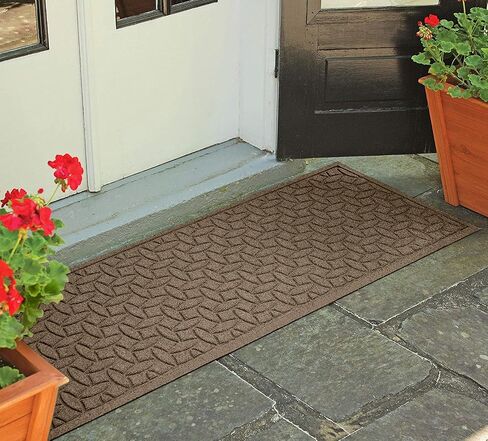Bungalow Flooring Waterhog Runner Door Mat, 2' x 5' Made in USA, Durable and Decorative Floor Covering, Skid Resistant, Indoor/Outdoor, Water-Trapping, Ellipse Collection, Khaki/Camel in Saudi Arabia