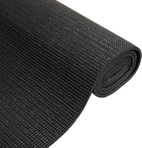 Mind Reader YOGAPVC-BLK All Purpose Extra Thick Yoga Fitness & Exercise Mats with Carrying Strap, High Density Anti-Tear in Kuwait