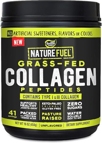 SlimFast Healthy Delights Nature Fuel Grass-Fed Collagen Peptide Powder, Gluten Free, Keto & Paleo Friendly, Unflavored, 41 Servings in Kuwait
