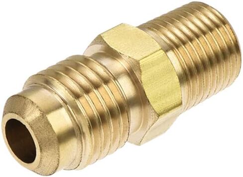 uxcell Brass Pipe fitting, 1/4 SAE Flare to 1/8NPT Male Thread, Tubing Adapter Hose Connector, for Air Conditioner Refrigeration in Saudi Arabia