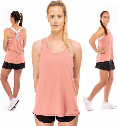 Franklin Sports Women's Lattice Back Tank Top-Relaxed Fit in Saudi Arabia
