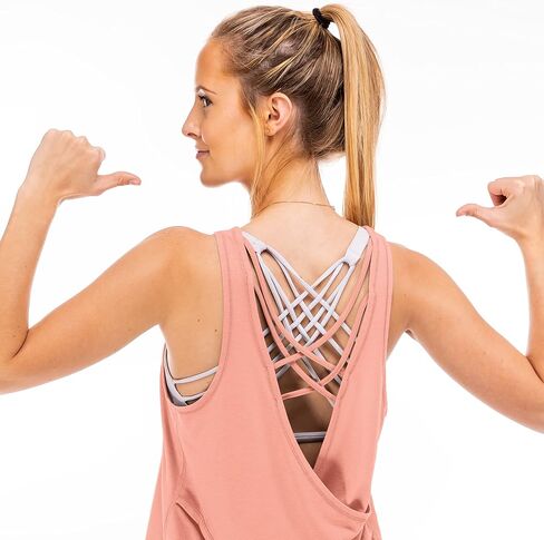 Franklin Sports Women's Lattice Back Tank Top-Relaxed Fit in Saudi Arabia