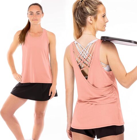 Franklin Sports Women's Lattice Back Tank Top-Relaxed Fit in Saudi Arabia