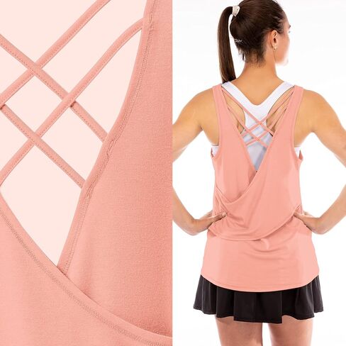 Franklin Sports Women's Lattice Back Tank Top-Relaxed Fit in Saudi Arabia
