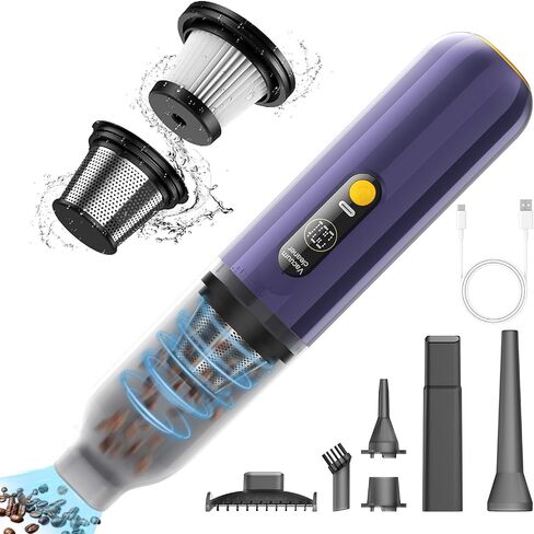 Car Vacuum Portable Cordless, 15000PA High Power Mini Vacuum Cleaner, Handheld Car Vacuum Cleaner & Air Duster for Car, Home, Office, Pet, Camping in Saudi Arabia