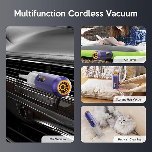 Car Vacuum Portable Cordless, 15000PA High Power Mini Vacuum Cleaner, Handheld Car Vacuum Cleaner & Air Duster for Car, Home, Office, Pet, Camping in Saudi Arabia